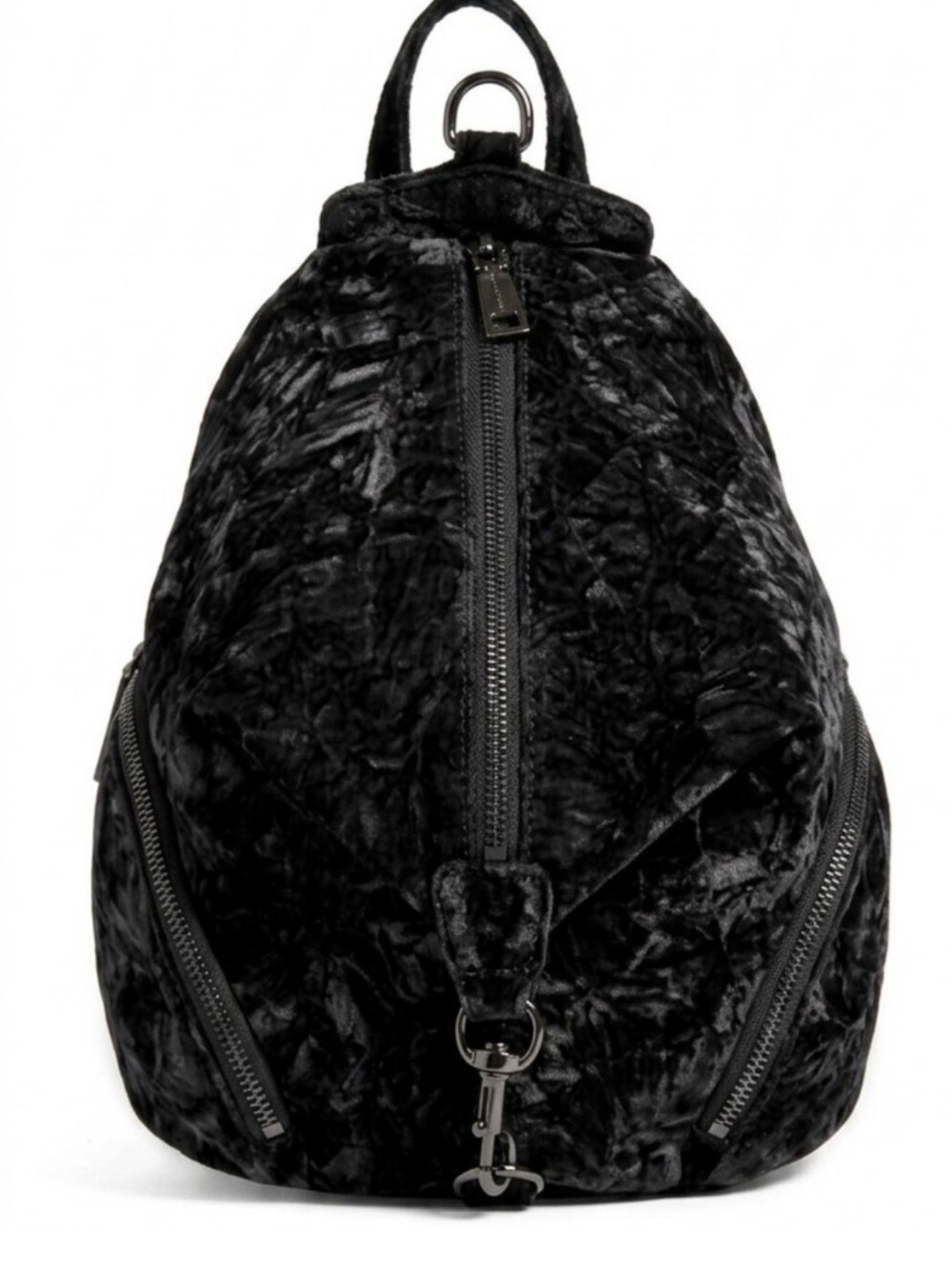 Rebecca Minkoff Black Velvet Crushed small Backpack